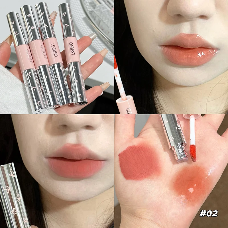 Lip Tint Korean - QIBEST двусторонняя глазурь для губ, стойкий